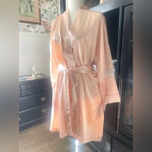 Valentino Intimo Pink Blush Satin Soft Robe Sz L